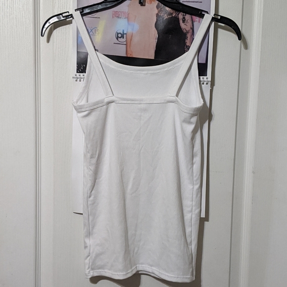 SALE No Boundaries NoBo White Ribbed Tank Top Cami - Picture 3 of 4